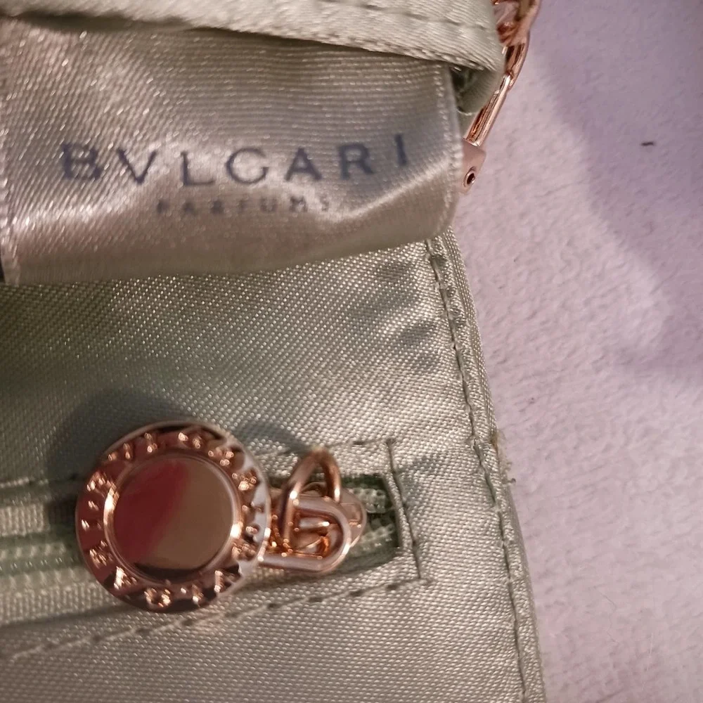 BVGARI with BOX CROSSBODY Authentic Satin Clutch Handbag w added 2 Gold … - Picture 10 of 16